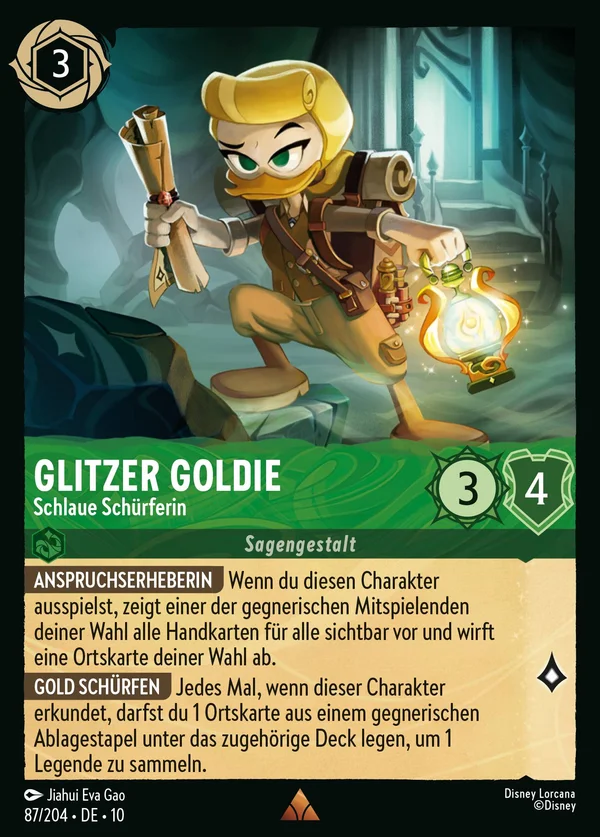 Glitzer Goldie - Schlaue Schürferin — Disney Lorcana Charakter card from Whispers in the Well