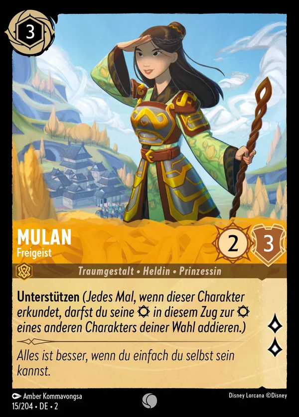 Mulan - Freigeist — Disney Lorcana Charakter card from Rise of the Floodborn