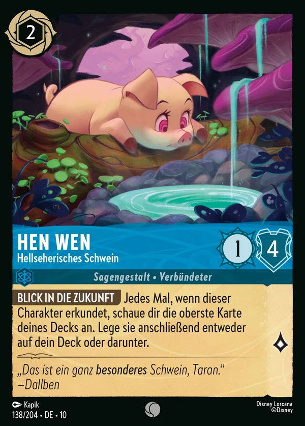 Hen Wen - Hellseherisches Schwein — Disney Lorcana Charakter card from Whispers in the Well