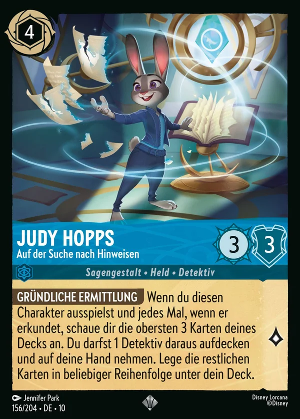 Judy Hopps - Auf der Suche nach Hinweisen — Disney Lorcana Charakter card from Whispers in the Well