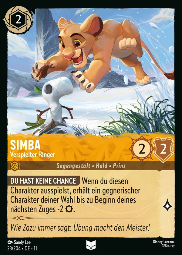 Simba - Verspielter Fänger — Disney Lorcana Charakter card from Winterspell