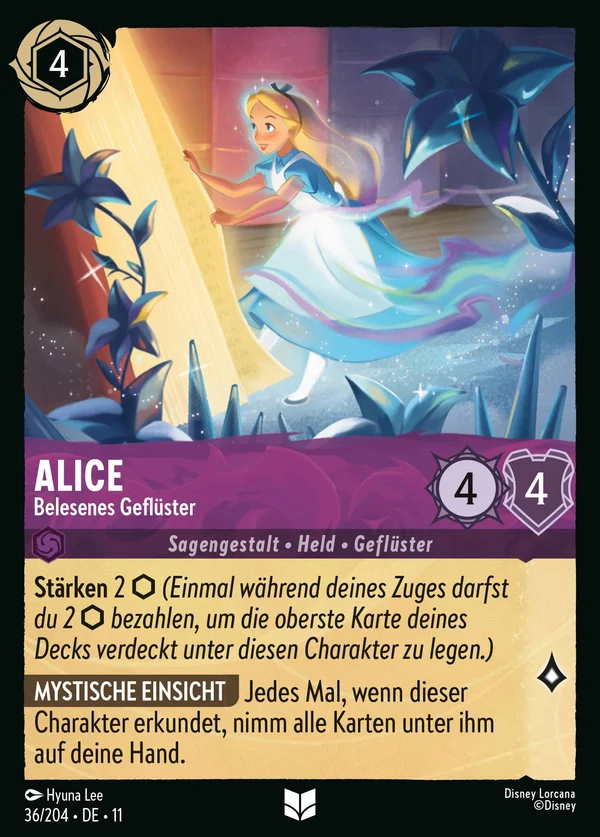 Alice - Belesenes Geflüster — Disney Lorcana Charakter card from Winterspell