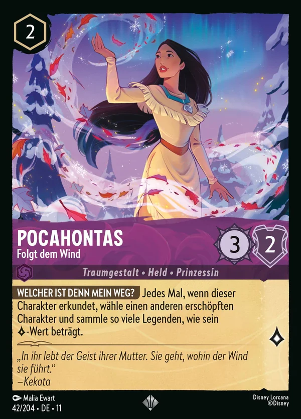 Pocahontas - Folgt dem Wind — Disney Lorcana Charakter card from Winterspell