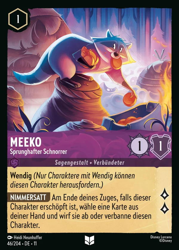 Meeko - Sprunghafter Schnorrer — Disney Lorcana Charakter card from Winterspell