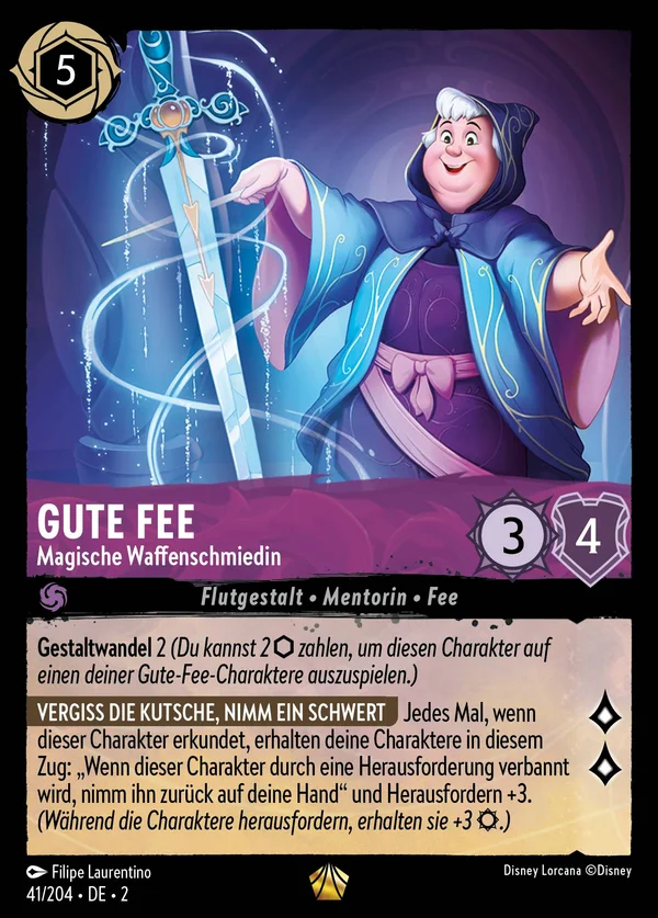 Gute Fee - Magische Waffenschmiedin — Disney Lorcana Charakter card from Rise of the Floodborn