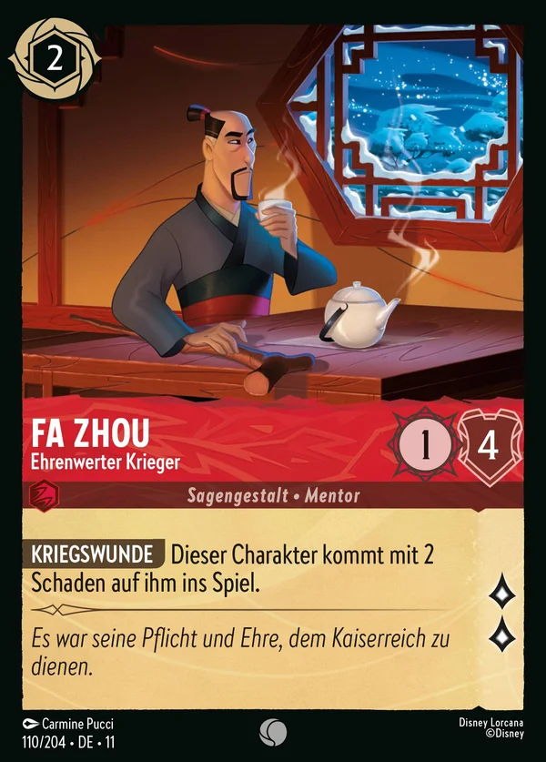 Fa Zhou - Ehrenwerter Krieger — Disney Lorcana Charakter card from Winterspell