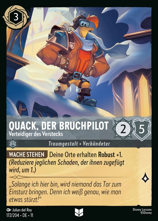 Quack, der Bruchpilot - Verteidiger des Verstecks — Disney Lorcana Charakter card from Winterspell