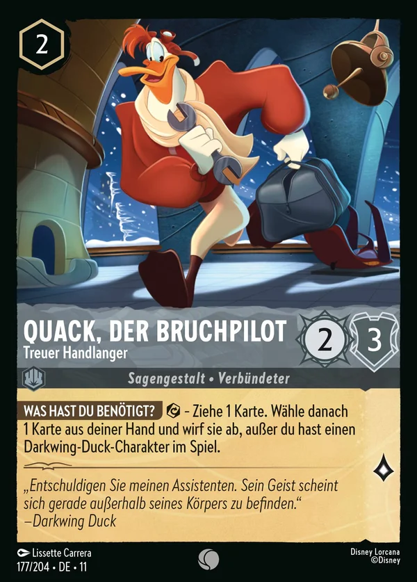Quack, der Bruchpilot - Treuer Handlanger — Disney Lorcana Charakter card from Winterspell
