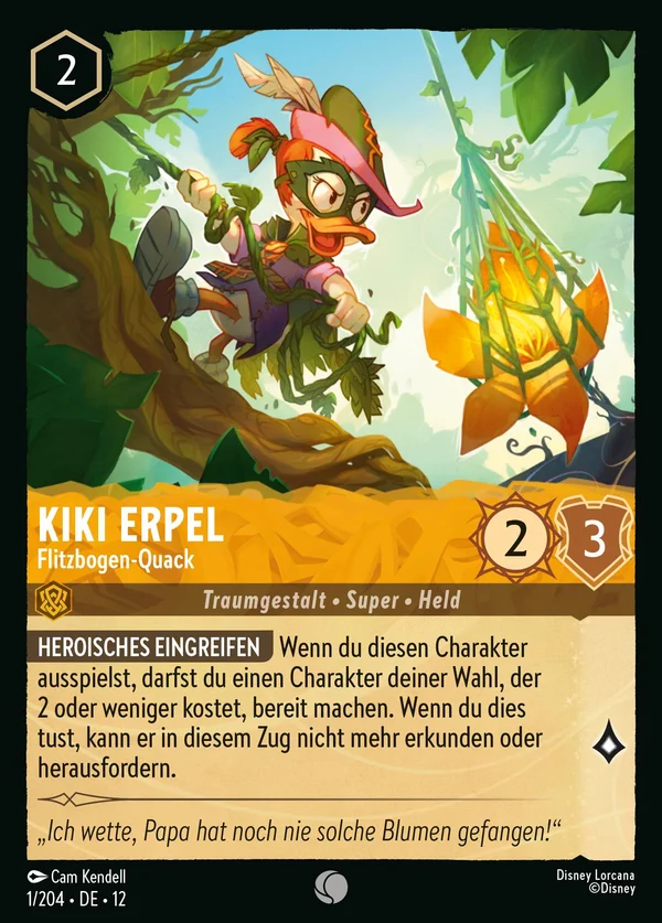 Kiki Erpel - Flitzbogen-Quack — Disney Lorcana Charakter card from Wilds Unknown