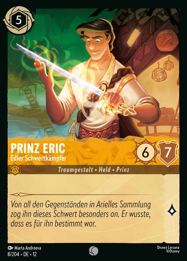 Prinz Eric - Edler Schwertkämpfer — Disney Lorcana Charakter card from Wilds Unknown