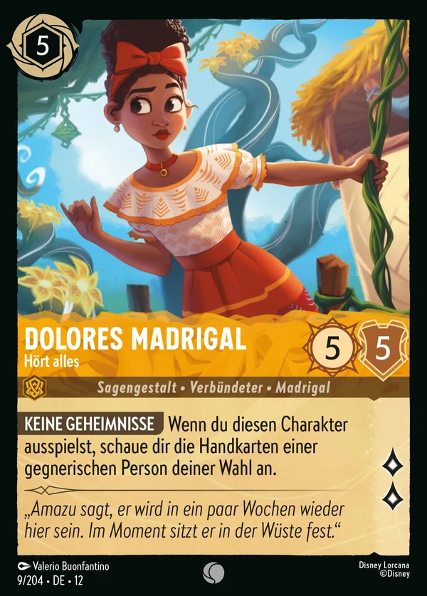 Dolores Madrigal - Hört alles — Disney Lorcana Charakter card from Wilds Unknown