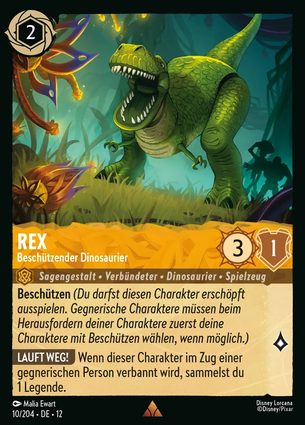 Rex - Beschützender Dinosaurier — Disney Lorcana Charakter card from Wilds Unknown