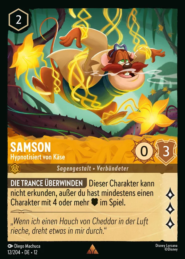 Samson - Hypnotisiert von Käse — Disney Lorcana Charakter card from Wilds Unknown