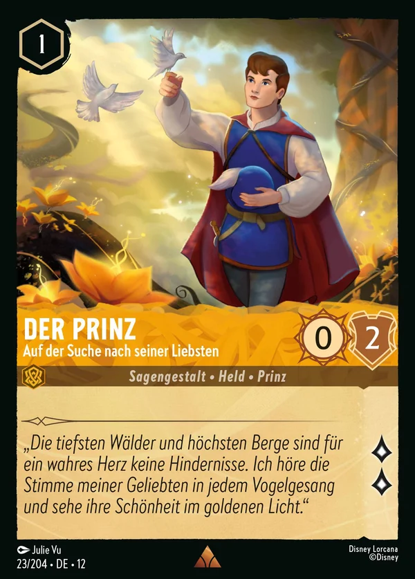 Der Prinz - Auf der Suche nach seiner Liebsten — Disney Lorcana Charakter card from Wilds Unknown