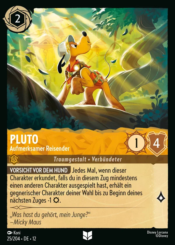 Pluto - Aufmerksamer Reisender — Disney Lorcana Charakter card from Wilds Unknown