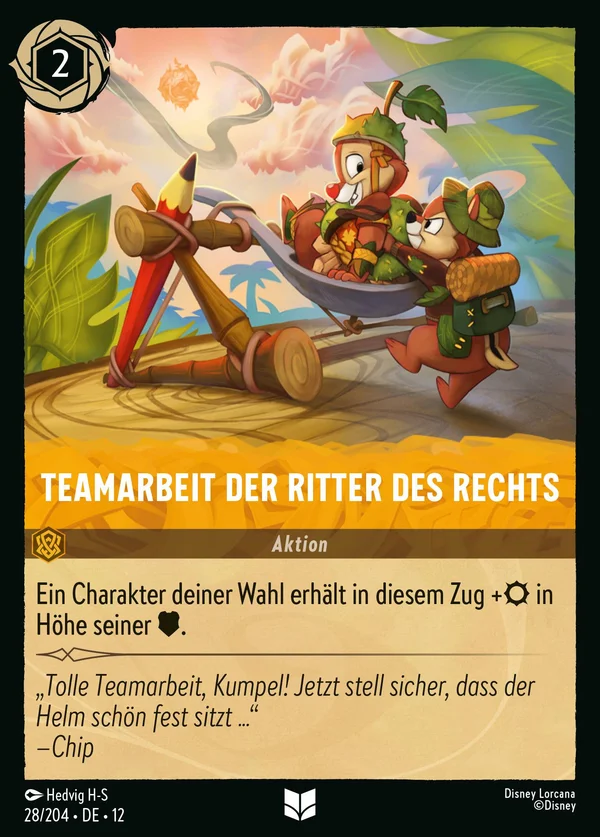Teamarbeit der Ritter des Rechts — Disney Lorcana Aktion card from Wilds Unknown
