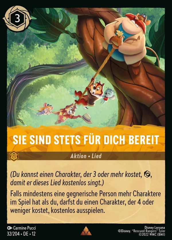Sie sind stets für dich bereit — Disney Lorcana Aktion card from Wilds Unknown
