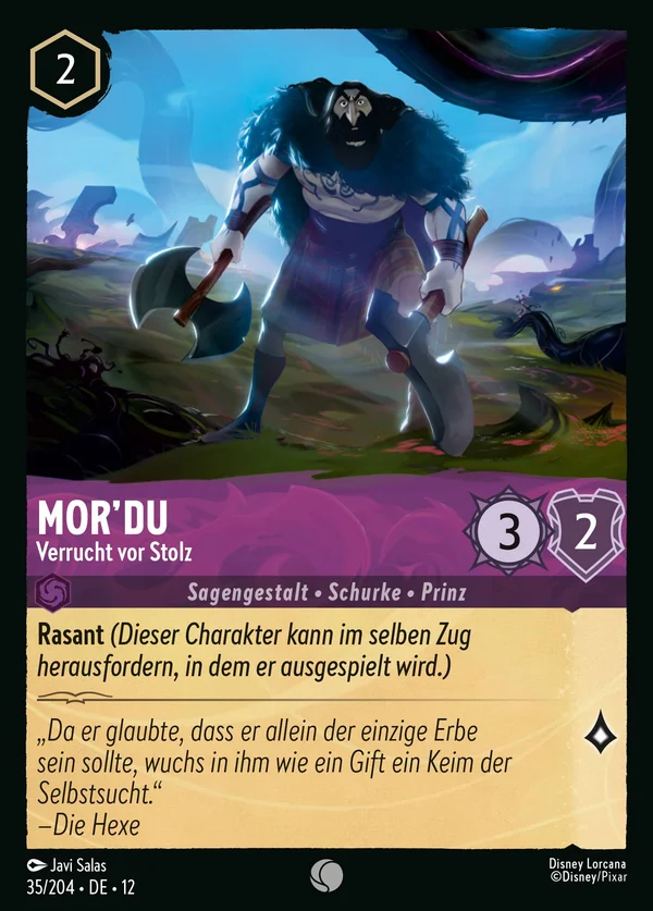 Mor'du - Verrucht vor Stolz — Disney Lorcana Charakter card from Wilds Unknown