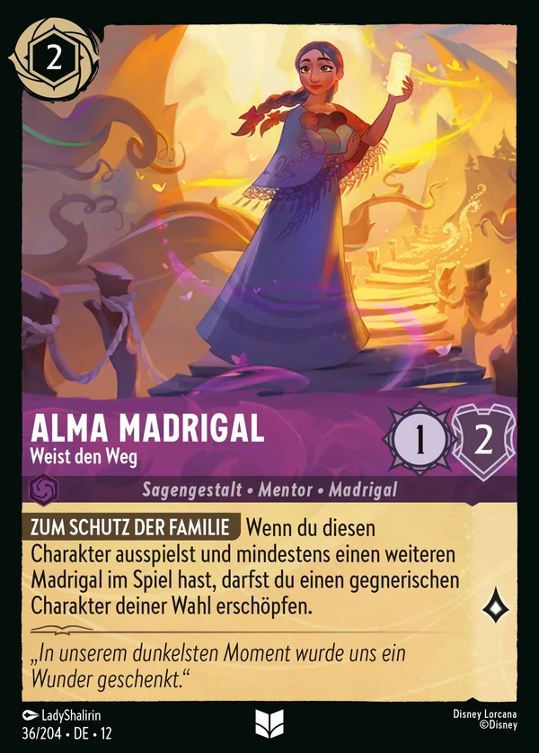 Alma Madrigal - Weist den Weg — Disney Lorcana Charakter card from Wilds Unknown