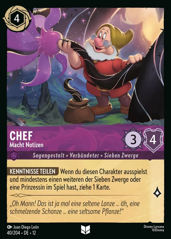 Chef - Macht Notizen — Disney Lorcana Charakter card from Wilds Unknown