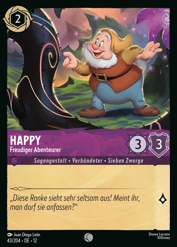 Happy - Freudiger Abenteurer — Disney Lorcana Charakter card from Wilds Unknown