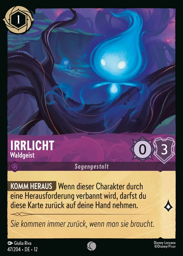 Irrlicht - Waldgeist — Disney Lorcana Charakter card from Wilds Unknown