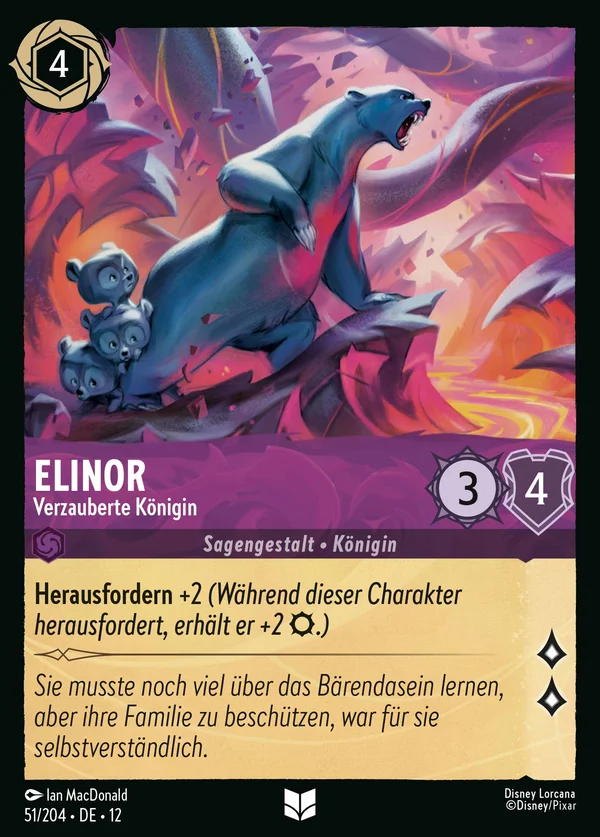 Elinor - Verzauberte Königin — Disney Lorcana Charakter card from Wilds Unknown