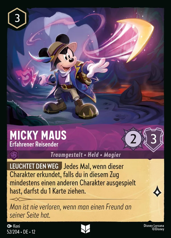 Micky Maus - Erfahrener Reisender — Disney Lorcana Charakter card from Wilds Unknown