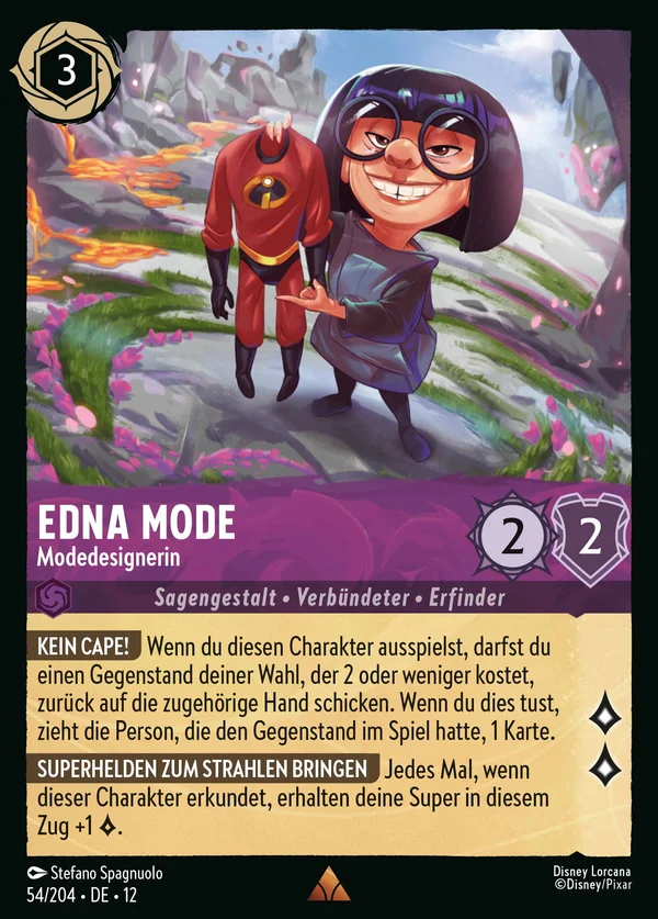 Edna Mode - Modedesignerin — Disney Lorcana Charakter card from Wilds Unknown