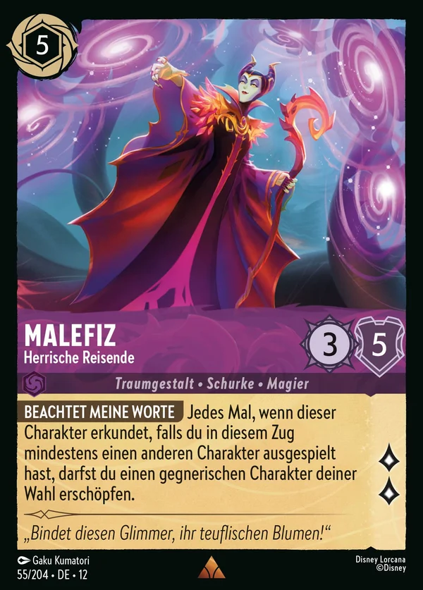 Malefiz - Herrische Reisende — Disney Lorcana Charakter card from Wilds Unknown