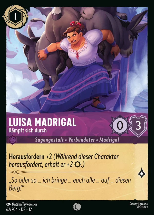 Luisa Madrigal - Kämpft sich durch — Disney Lorcana Charakter card from Wilds Unknown