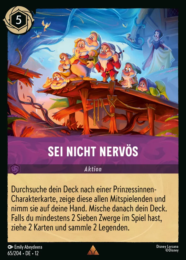 Sei nicht Nervös — Disney Lorcana Aktion card from Wilds Unknown