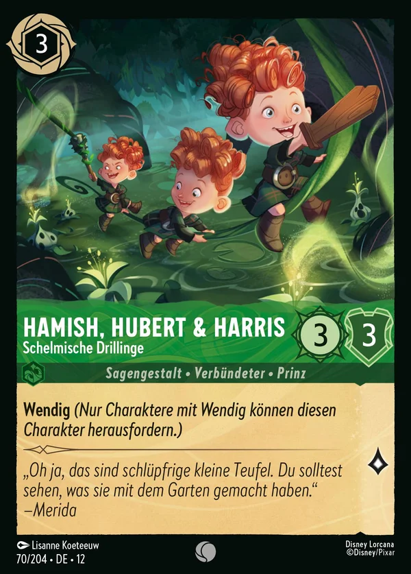 Hamish, Hubert & Harris - Schelmische Drillinge — Disney Lorcana Charakter card from Wilds Unknown