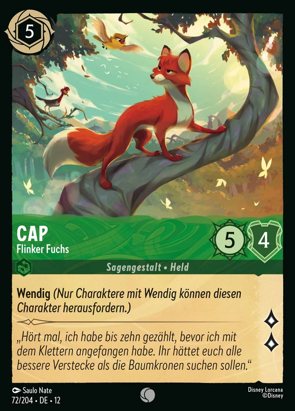 Cap - Flinker Fuchs — Disney Lorcana Charakter card from Wilds Unknown