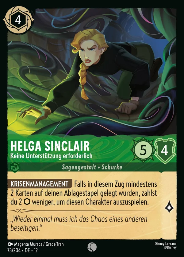 Helga Sinclair - Keine Unterstützung erforderlich — Disney Lorcana Charakter card from Wilds Unknown
