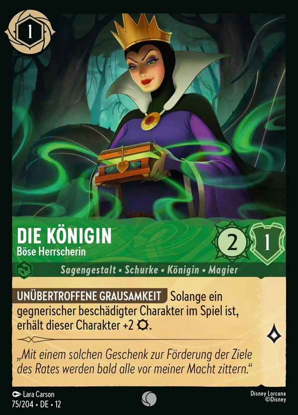 Die Königin - Böse Herrscherin — Disney Lorcana Charakter card from Wilds Unknown