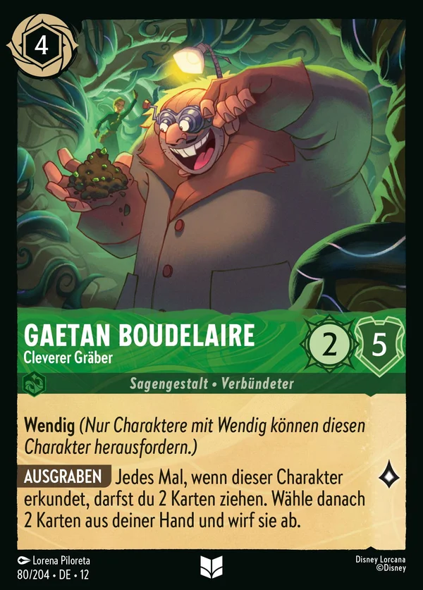 Gaetan Boudelaire - Cleverer Gräber — Disney Lorcana Charakter card from Wilds Unknown
