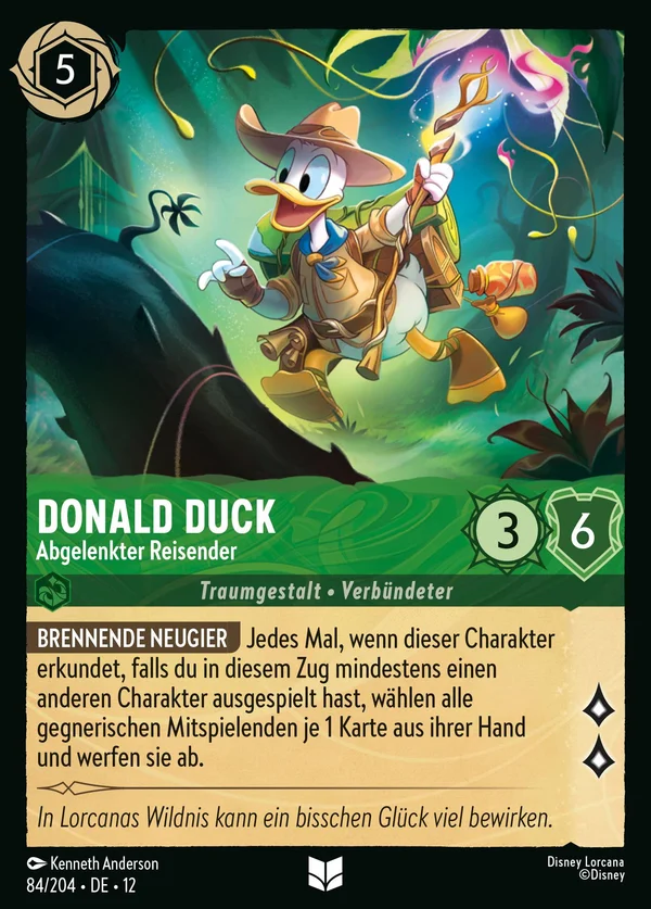 Donald Duck - Abgelenkter Reisender — Disney Lorcana Charakter card from Wilds Unknown