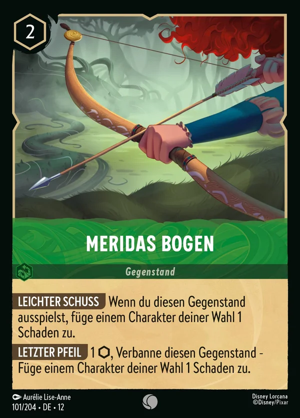 Meridas Bogen — Disney Lorcana Gegenstand card from Wilds Unknown