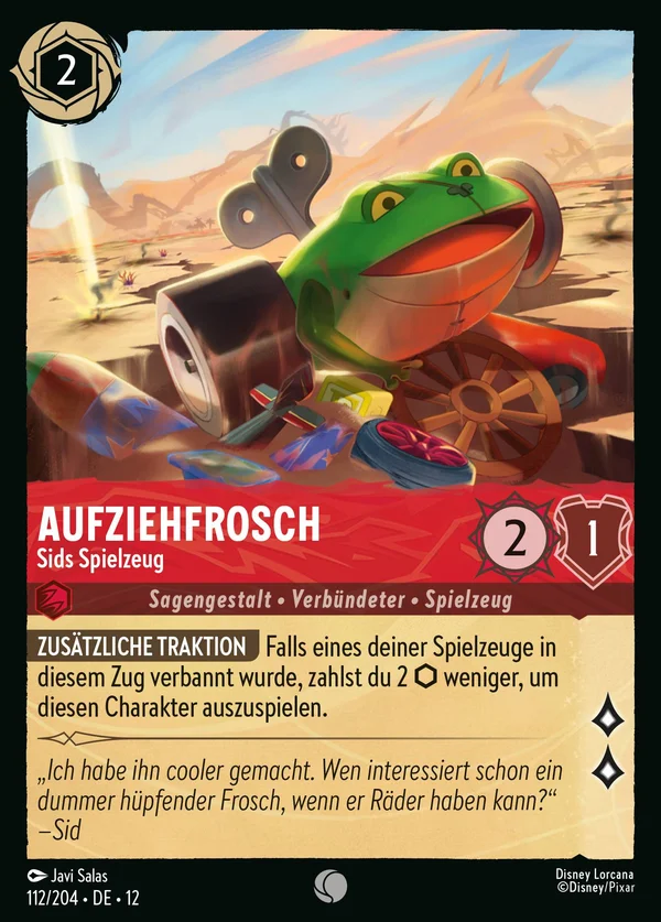 Aufziehfrosch - Sids Spielzeug — Disney Lorcana Charakter card from Wilds Unknown
