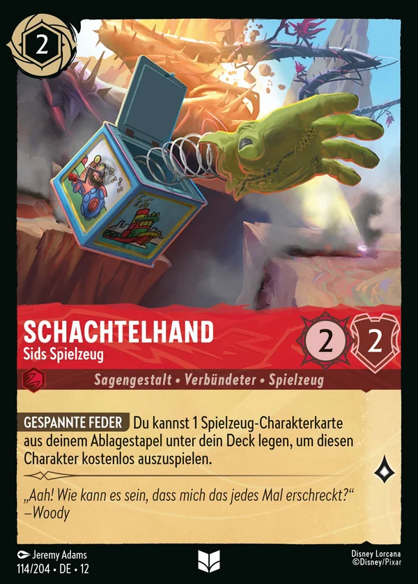 Schachtelhand - Sids Spielzeug — Disney Lorcana Charakter card from Wilds Unknown