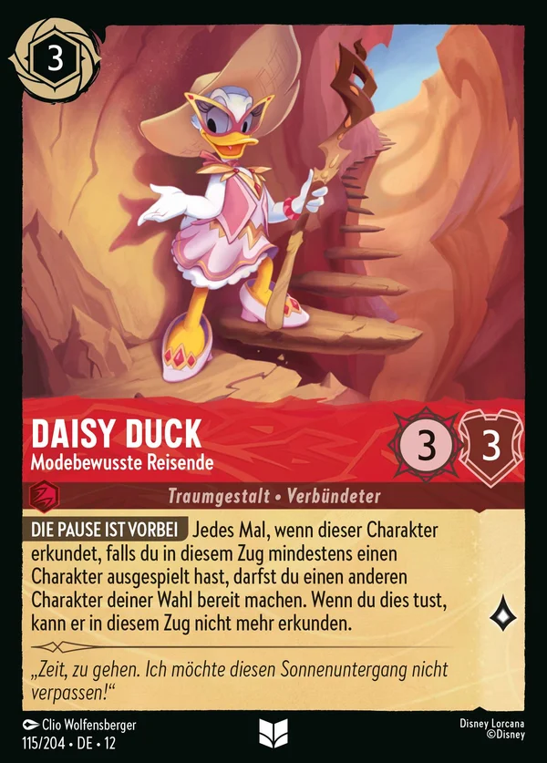 Daisy Duck - Modebewusste Reisende — Disney Lorcana Charakter card from Wilds Unknown
