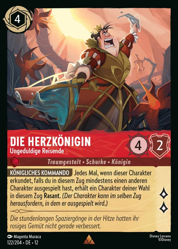 Die Herzkönigin - Ungeduldige Reisende — Disney Lorcana Charakter card from Wilds Unknown