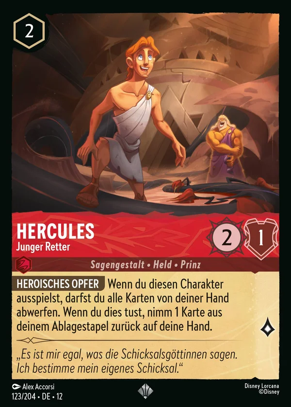 Hercules - Junger Retter — Disney Lorcana Charakter card from Wilds Unknown