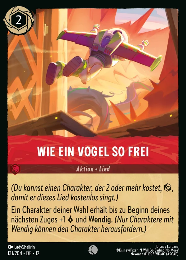 Wie ein Vogel so frei — Disney Lorcana Aktion card from Wilds Unknown