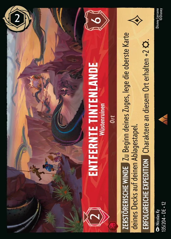 Entfernte Tintenlande - Wüstenruinen — Disney Lorcana Ort card from Wilds Unknown