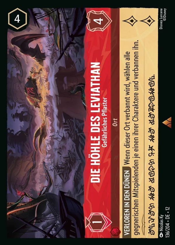 Die Höhle des Leviathan - Gefährliches Pflaster — Disney Lorcana Ort card from Wilds Unknown