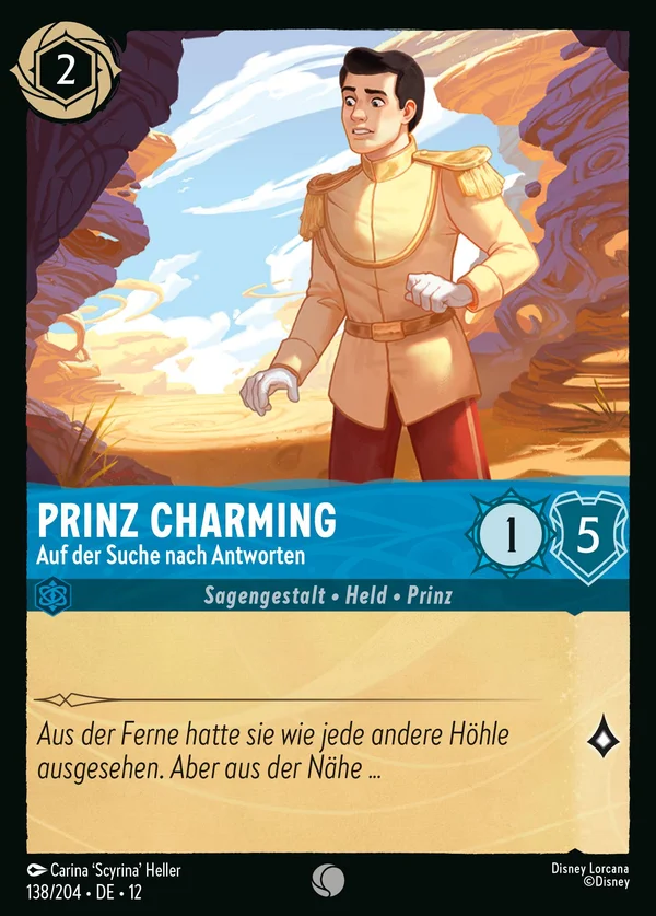Prinz Charming - Auf der Suche nach Antworten — Disney Lorcana Charakter card from Wilds Unknown