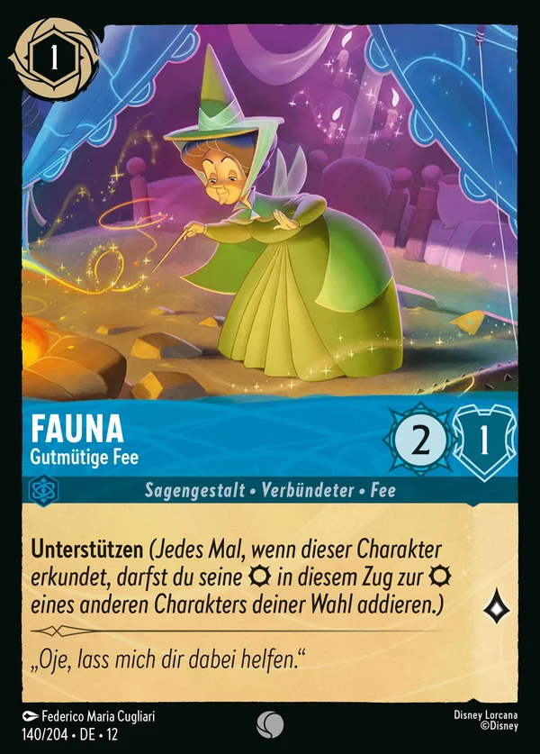 Fauna - Gutmütige Fee — Disney Lorcana Charakter card from Wilds Unknown