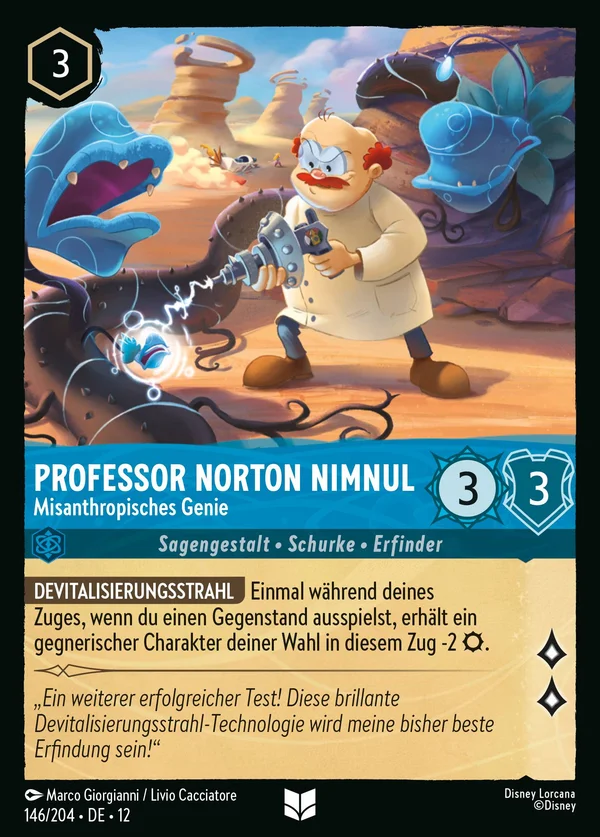 Professor Norton Nimnul - Misanthropisches Genie — Disney Lorcana Charakter card from Wilds Unknown